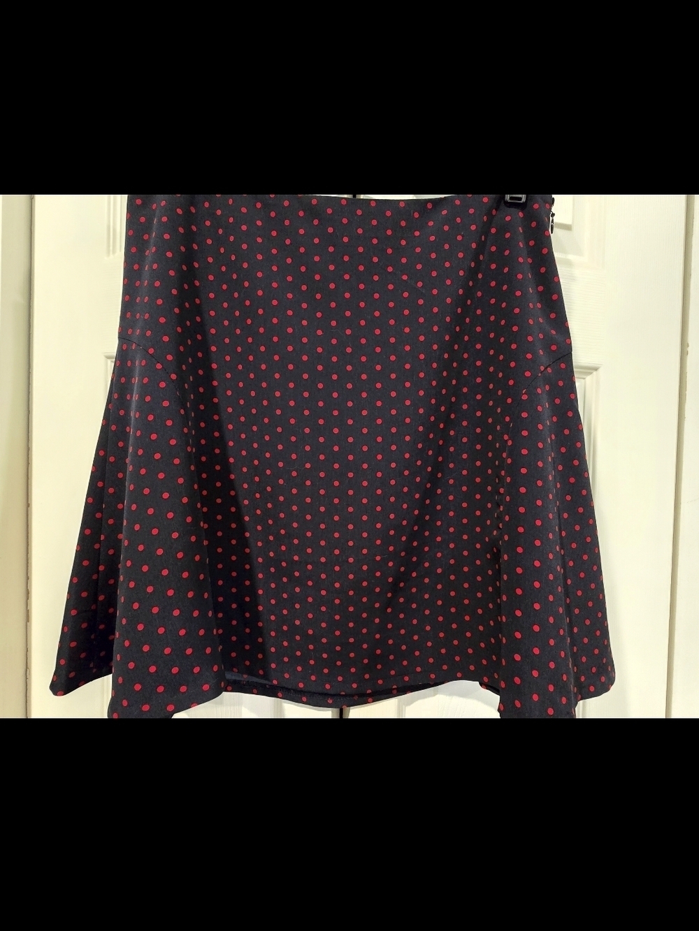 The Limited Deep Navy Skater Skirt with Red Polka Dots